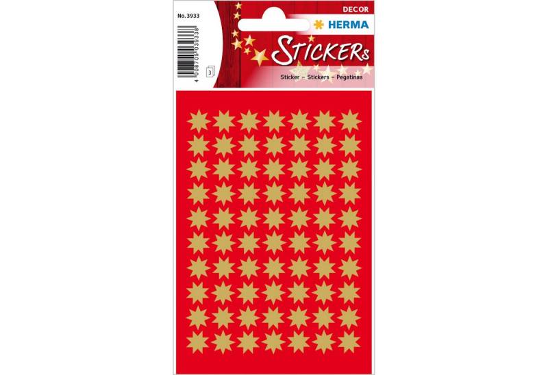 HERMA Sticker Herma Sticker DECOR Weihnachten Sterne gold Ø 10 mm 3 Bl von HERMA