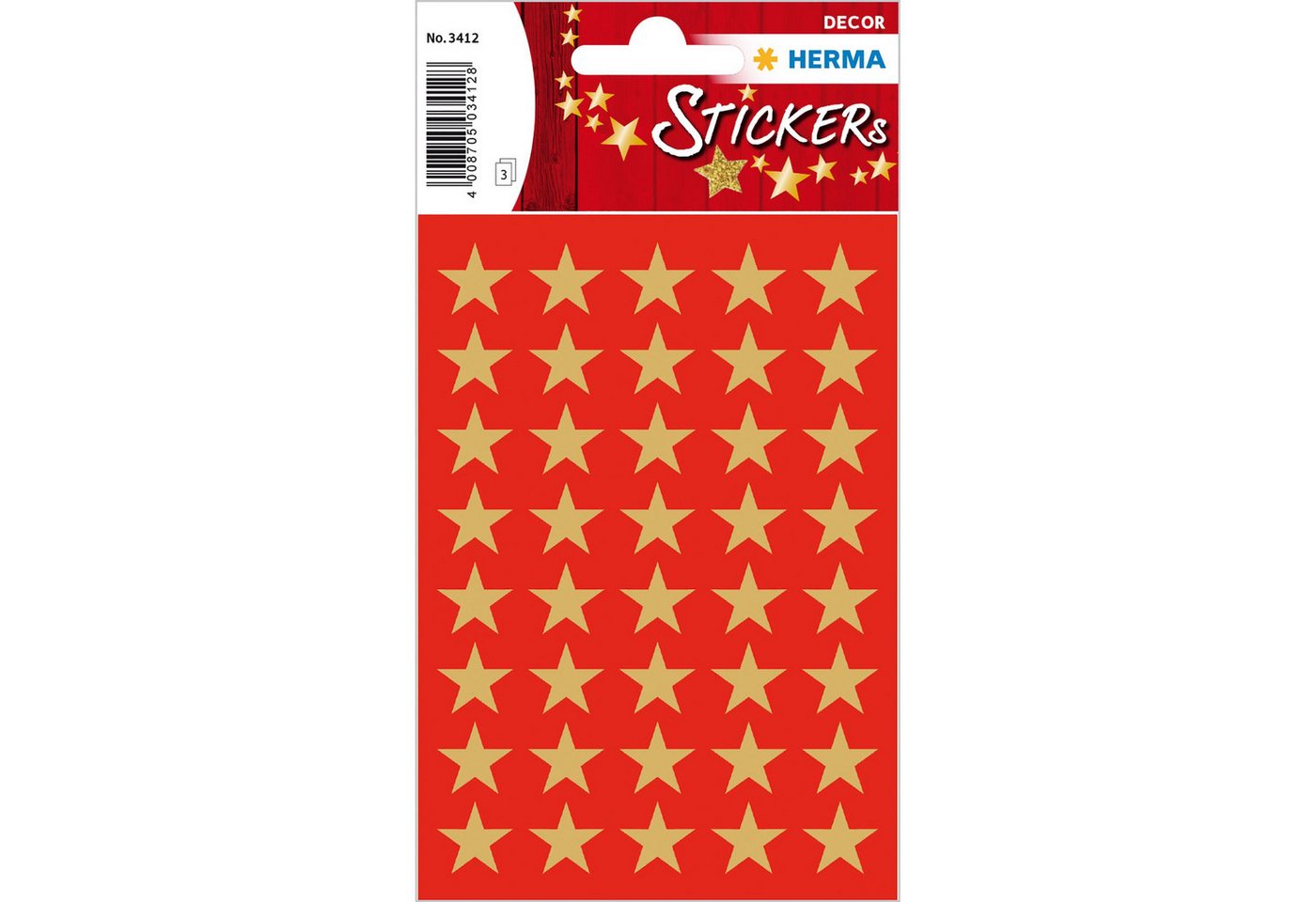 HERMA Sticker Herma Sticker DECOR Weihnachten Sterne gold Ø 13 mm 3 Bl von HERMA