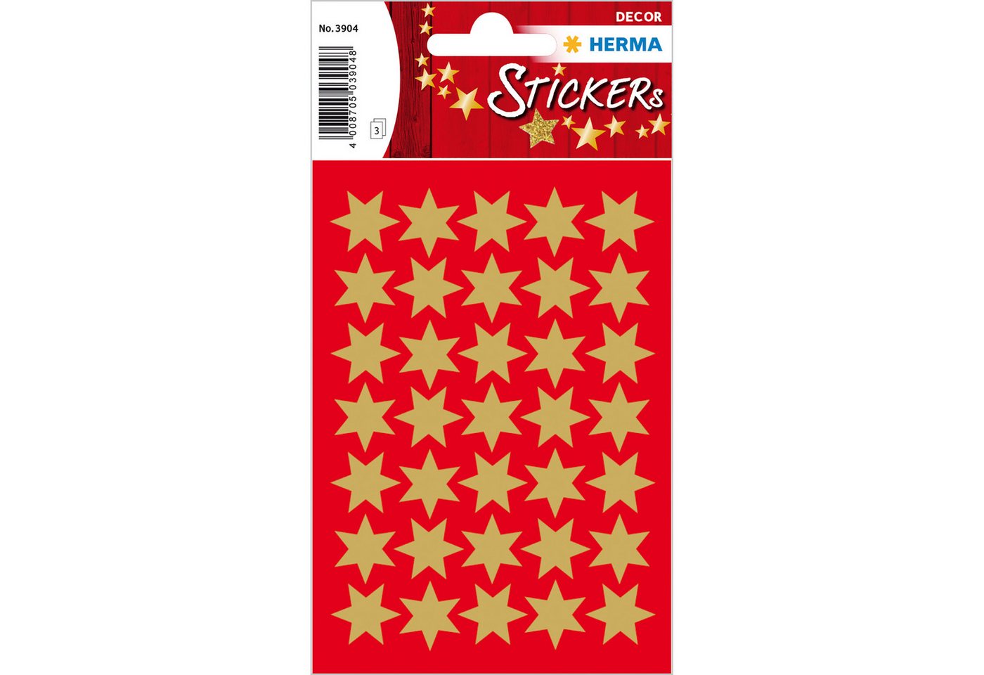 HERMA Sticker Herma Sticker DECOR Weihnachten Sterne gold Ø 16 mm 3 Bl von HERMA