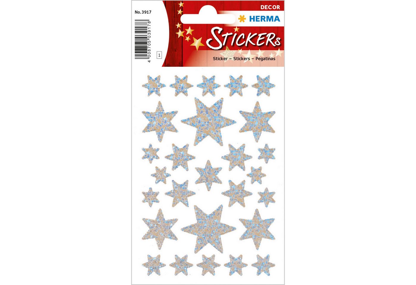 HERMA Sticker Herma Sticker DECOR Weihnachten Sterne silber Irisfolie 1 Bl von HERMA