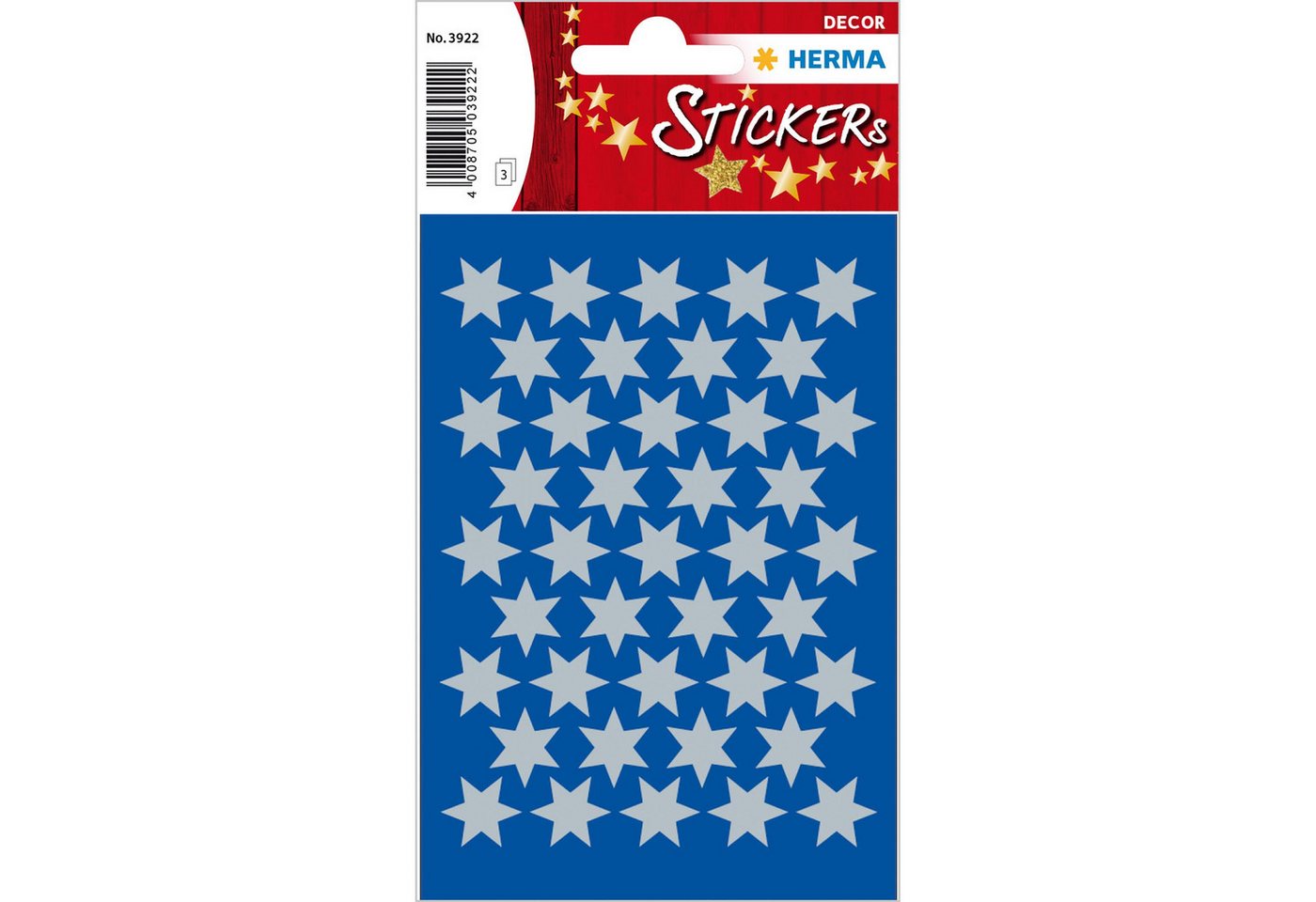 HERMA Sticker Herma Sticker DECOR Weihnachten Sterne silber Ø 14 mm 3 Bl von HERMA
