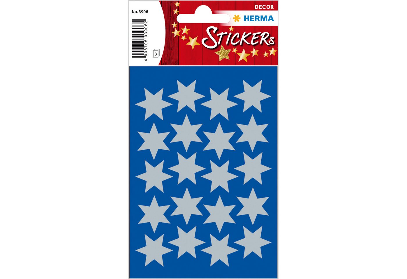 HERMA Sticker Herma Sticker DECOR Weihnachten Sterne silber Ø 21 mm 3 Bl von HERMA