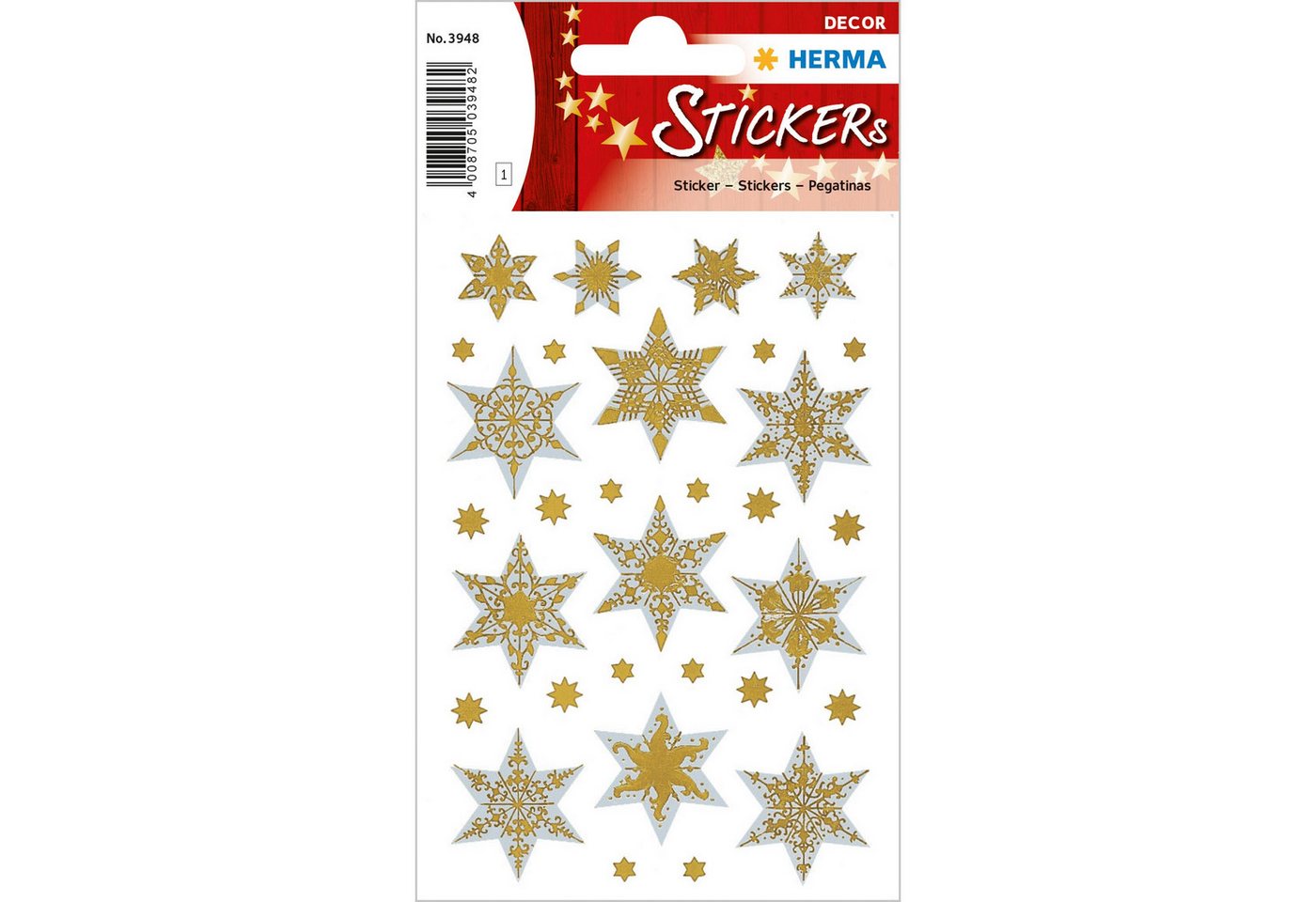 HERMA Sticker Herma Sticker DECOR Weihnachten Sterne silber und gold 1 Bl von HERMA