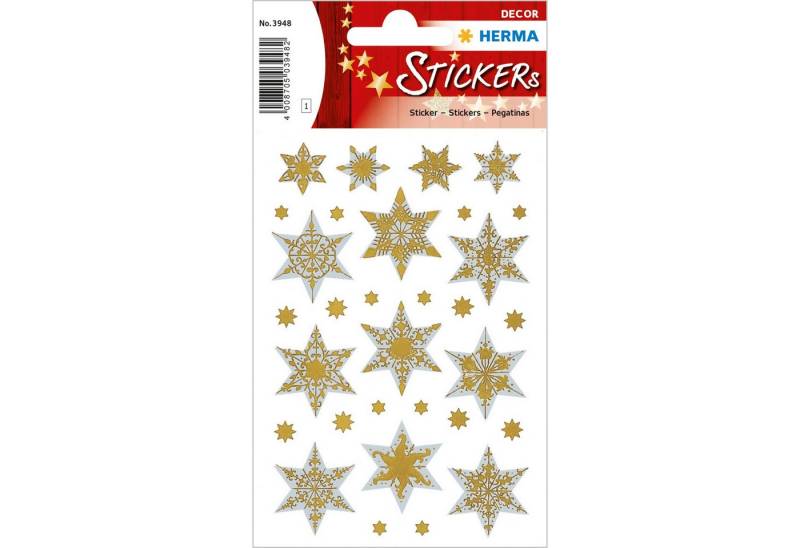 HERMA Sticker Herma Sticker DECOR Weihnachten Sterne silber und gold 1 Bl von HERMA