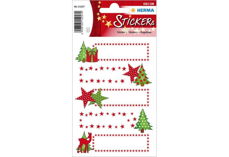 HERMA Sticker Herma Sticker DECOR Weihnachten Sterne & Tanne 2 Bl von HERMA
