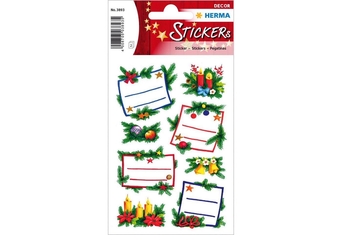 HERMA Sticker Herma Sticker DECOR Weihnachten Tannengestecke beglimmert 2 Bl von HERMA