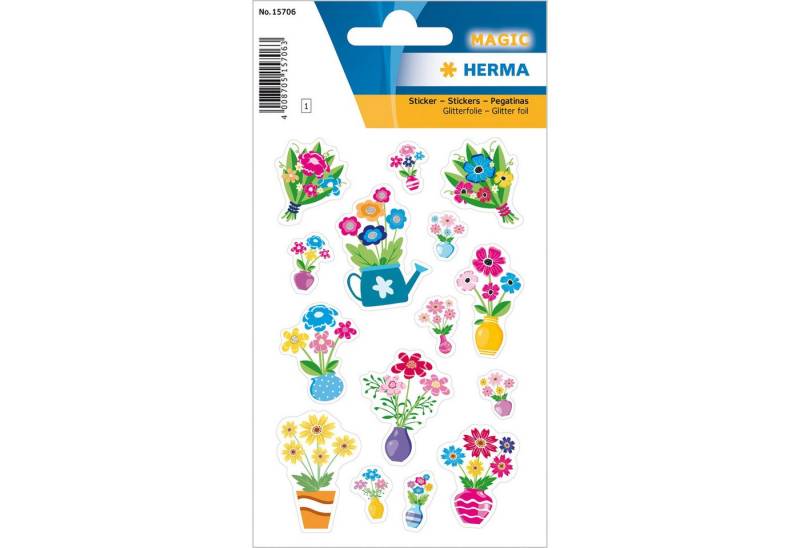 HERMA Sticker Herma Sticker MAGIC Blumen Blümchen beglimmert 1 Bl von HERMA
