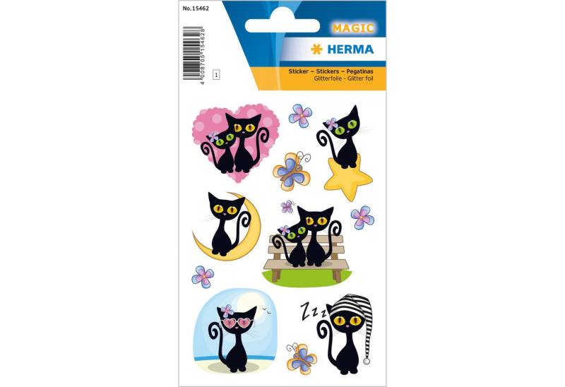 HERMA Sticker Herma Sticker MAGIC Tiere Cute Cat beglimmert 1 Bl von HERMA