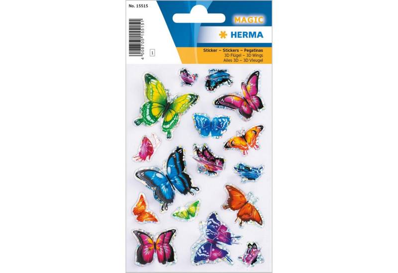 HERMA Sticker Herma Sticker MAGIC Tiere Schmetterlinge 3D Flügel 1 Bl von HERMA