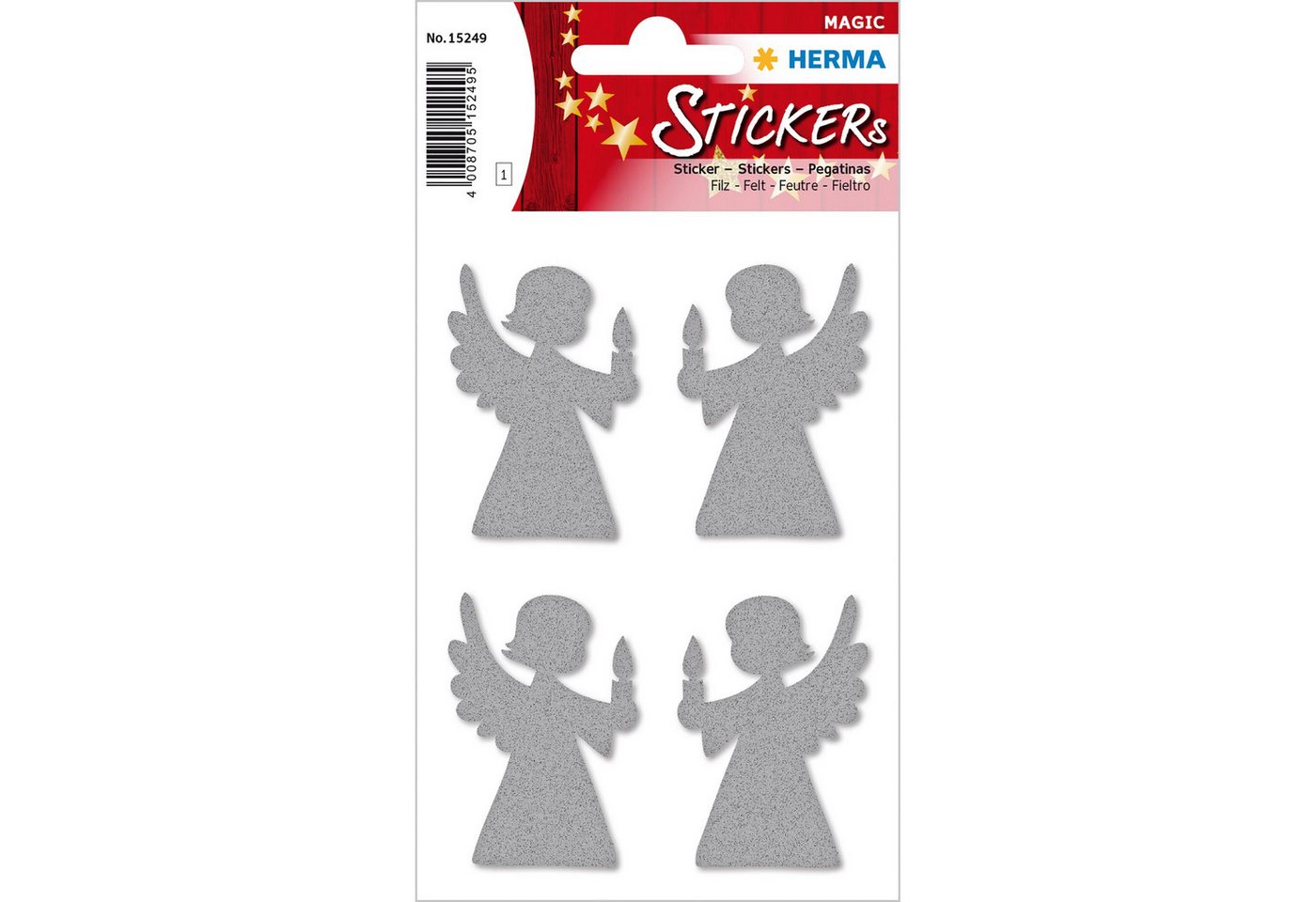 HERMA Sticker Herma Sticker MAGIC Weihnachten Engel silber Filz 1 Bl von HERMA