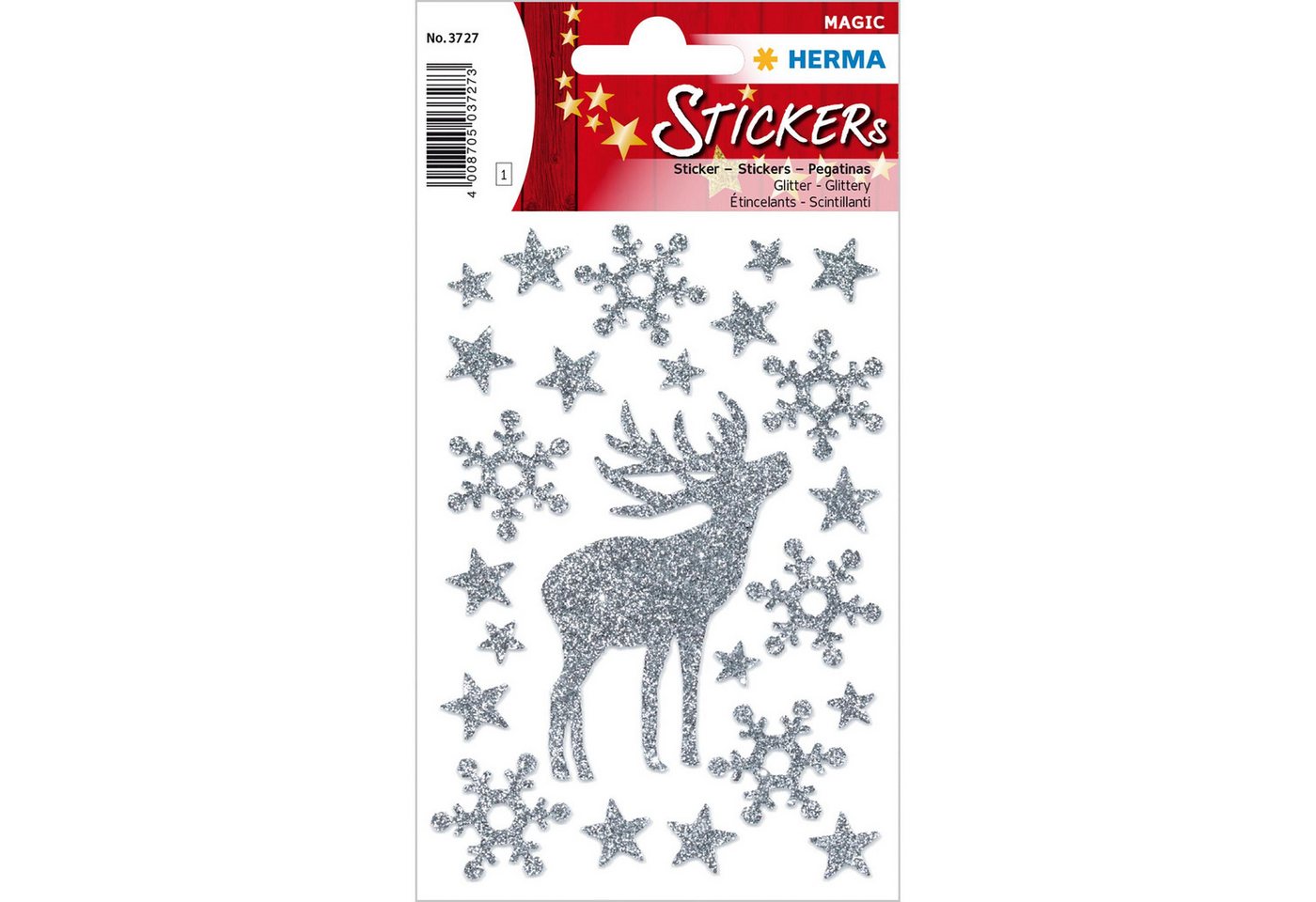 HERMA Sticker Herma Sticker MAGIC Weihnachten Hirsch glittery 1 Bl von HERMA