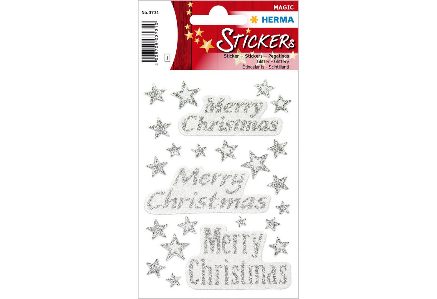 HERMA Sticker Herma Sticker MAGIC Weihnachten Merry Christmas glittery 1 Bl von HERMA