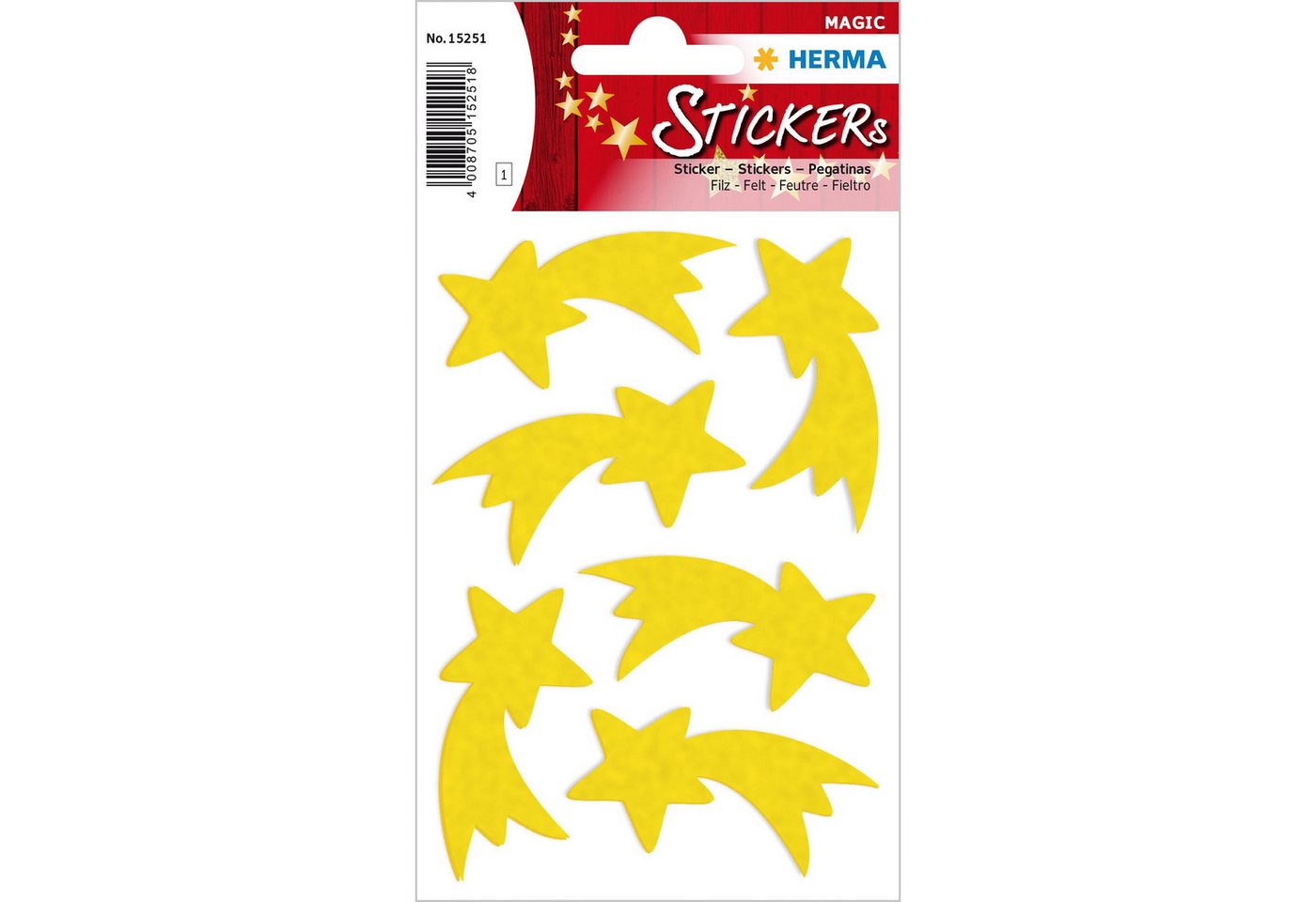 HERMA Sticker Herma Sticker MAGIC Weihnachten Weihnachtsstern gelb Filz 1 Bl von HERMA