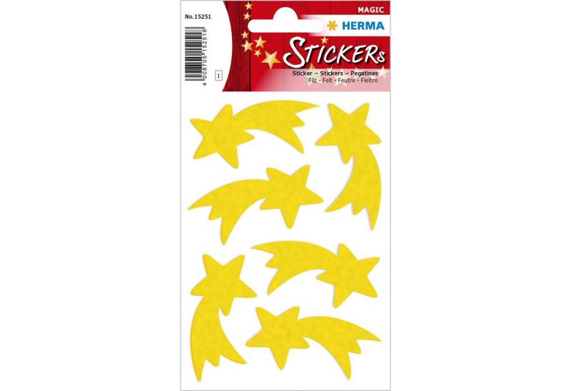 HERMA Sticker Herma Sticker MAGIC Weihnachten Weihnachtsstern gelb Filz 1 Bl von HERMA