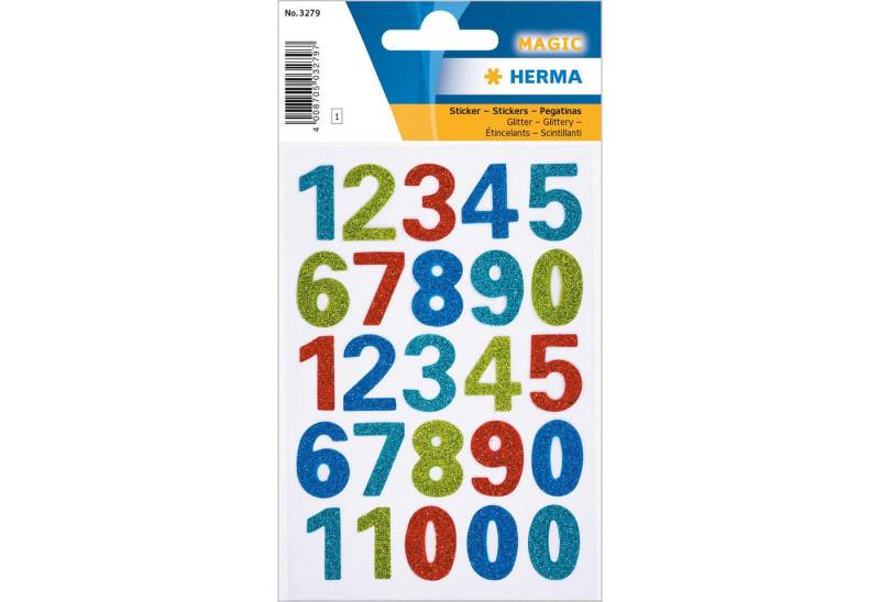 HERMA Sticker Herma Sticker MAGIC Zahlen glittery 1 Bl von HERMA