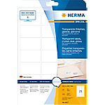 HERMA Transparente Etiketten 8017 Rechteckig DIN A4 63,5 x 38,1 mm 25 Blatt à 21 Etikett von HERMA