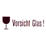 HERMA Warnhinweis-Etiketten Vorsicht Glas 6750 Rot 118 x 39 mm 250 Blatt à 4 Etiketten von HERMA
