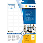 HERMA Wetterfeste Etiketten 8338 DIN A4 Weiß Rechteckig 37 x 25 mm 25 Blatt à 50 Etiketten von HERMA