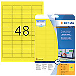 HERMA Wiederablösbare Farbetiketten 4366 Gelb Rechteckig DIN A4 45,7 x 21,2 mm 20 Blatt à 48 Etiketten von HERMA