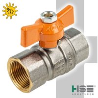 Hermann Schmidt - hse unisol Solarkugelhahn Typ 1611, beids. Innengewinde Rp 1/2 Zoll (dn 15), Flügelgriff, MS-verchromt von HERMANN SCHMIDT