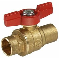 Löt Kugelhahn mit Flügelgriff, bis 25 bar, Lötanschluss für 22mm Rohr von HERMANN SCHMIDT