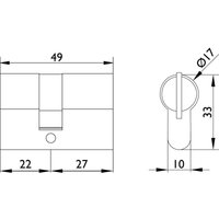 Hermat - Profilzylinder für Glastüren 6892/48 mm 6892.49/8MM.PZ-20 von HERMAT