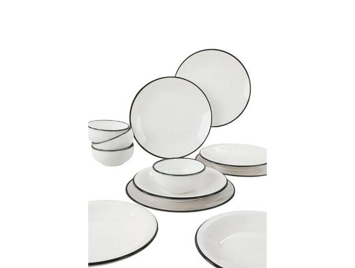 Hermia Concept Teller-Set 100% CERAMIC STONEWARE M1563 (12-tlg), weiß von HERMIA