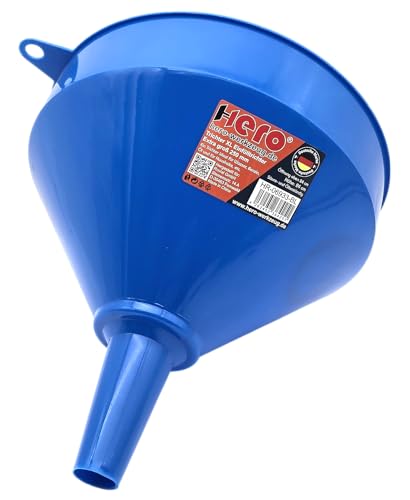 HERO Kunststofftrichter GROß Ø 25cm Einfülltrichter Allzwecktrichter Trichter Kraftstofftrichter mit Sieb Öltrichter Benzintrichter Dieseltrichter Wassertrichter Gießtrichter Öl Benzin Diesel Wasser von HERO PROFIWERKZEUG
