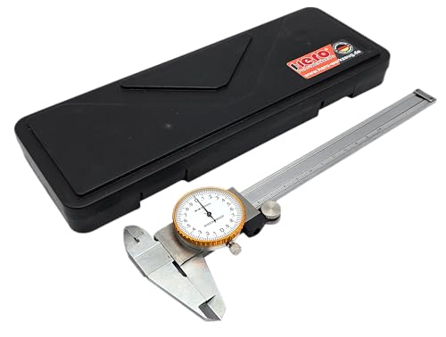HERO Messschieber 150mm Uhrenmessschieber Präzisionsmessschieber Schieblehre Messschieblehre Meßuhr Analog 0,02 mm mit Feststellschraube für Haushalt und Industrie Messung Stoßfestes Messwerkzeug von HERO PROFIWERKZEUG