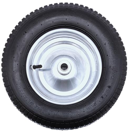 HERO Schubkarrenrad Ersatzrad Luftbereifung 4,80/4.50-8 Schubkarrenreifen Reifen mit Metallfelge & Kugellager Gummirad Schubkarre Sackkarre Rad Luftrad 6PR Reifen Ø 400mm Tragelast 250kg von HERO PROFIWERKZEUG