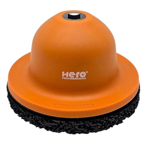 Radnabenschleifer Reinigungsscheibe Radnaben-Schleifmaschine HERO Profi 150mm GROB Kugelkopfschleifer Radnaben Reiniger für Topfschleifer/Schlagschrauber zur Rostentfernung von Radnaben KFZ 1/2" von HERO PROFIWERKZEUG