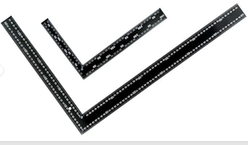 Zimmermannswinkel SET 600x400mm + 300x200mm Flachwinkel Winkellineal aus Stahl Präzisionswinkel Anschlagwinkel Messwinkel Schlosserwinkel Tischlerwinkel Pulverbeschichtet Rechtwinkliges 90-Grad-Lineal von HERO PROFIWERKZEUG