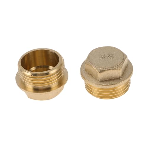 HEROFFIX Messing Rohrverschraubungen, 1,9 cm Außengewinde, verdickt, Außengewinde, Stecker (konkav), 2,3 cm, 2 Stück von HEROFFIX