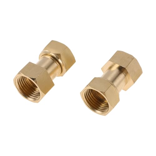 HEROFFIX Messing Rohrverschraubungen 1/2 Zoll Innengewinde, Doppelgewinde, 4,1 cm, 2 Stück von HEROFFIX