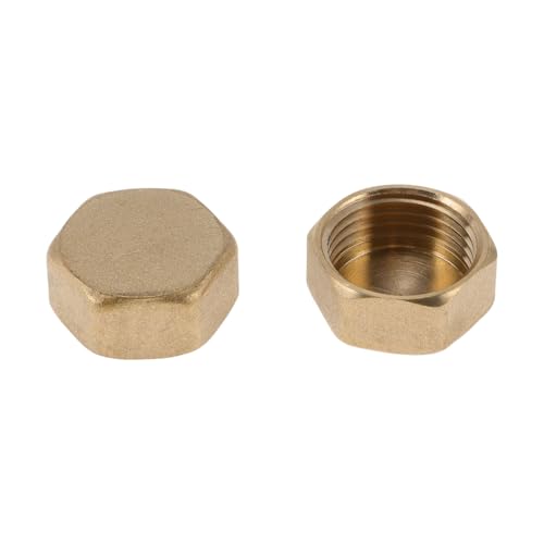 HEROFFIX Messingrohrverschraubungen, 1,27 cm Innengewinde, Steckkappe (flacher Typ), 2,5 cm, 2 Stück von HEROFFIX