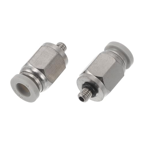 HEROFFIX Push to Connect Luftanschlüsse 5/32" Innengewinde Luftleitung Schnellverbinder Kunststoff Metall M3 2 Stück Weiß Silberton von HEROFFIX
