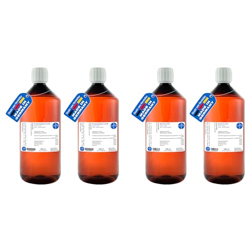 HERRLAN® 2 x 1000 ml Glycerin 99,5% + 2 x 1000 ml Propylenglykol 99,5% Set – 4 x 1000 ml Kosmetik-Rohstoffe in Pharmaqualität - Vegan, pflanzlich & Made in Germany von HERRLAN PSM