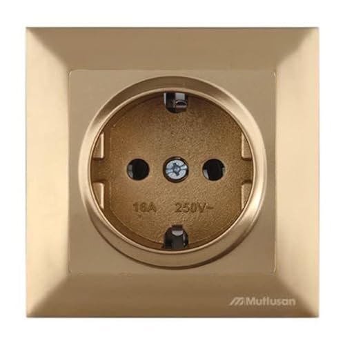 HERRY24 Your Project Partner Mutlusan CANDELA Steckdose mit Rahmen - Unterputz, Einbau - Gold, goldfarben, Messing, Bronze, Kupfer von HERRY24 Your Project Partner