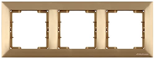 Mutlusan CANDELA: 3 fach Rahmen/Schalterrahmen/Steckdosenrahmen - horizontal/waagerecht · Unterputz, Einbau - Gold, goldfarben, Messing, Bronze, Kupfer von HERRY24 Your Project Partner