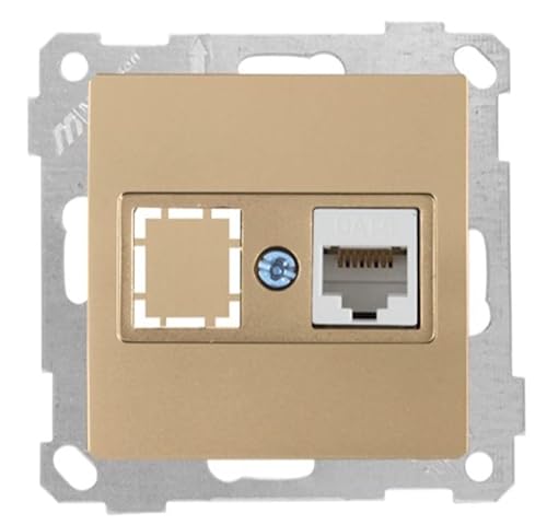 Mutlusan Candela - 1 fach Netzwerkdose/Netzwerk Dose/Datendose RJ45 CAT6 · Gold/Kupfer/Messing/Bronze · Unterputz/Up/Einbau/Wandeinbau von HERRY24 Your Project Partner