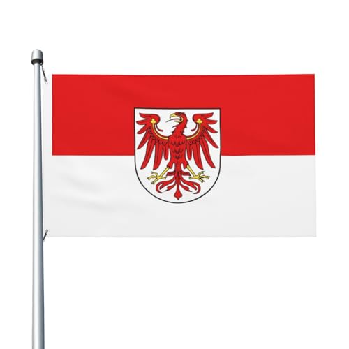 Brandenburg-Flagge, 90 x 150 cm, doppelseitige Flagge, robustes Banner für Außen- und Gartendekoration, doppelseitiger Druck, einfach zu installieren Brandenburg-Flagge, 90 x 150 cm, doppelseitige Flagge, robustes Banner für Außen- und Gartendekoration, doppelseitiger Druck, einfach zu installieren von HERTqwop