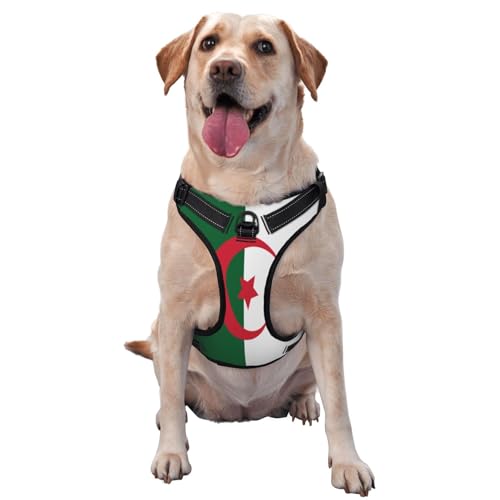 Flag of Algeria Hundegeschirr für kleine, mittelgroße und große Hunde, verstellbare atmungsaktive Hundeweste mit Schnellverschluss-Schnallen Flag of Algeria Hundegeschirr für kleine, mittelgroße und große Hunde, verstellbare atmungsaktive Hundeweste mit Schnellverschluss-Schnallen von HERTqwop