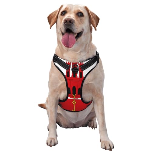 Flag of Gibraltar Hundegeschirr für kleine, mittelgroße und große Hunde, verstellbare atmungsaktive Hundeweste mit Schnellverschluss-Schnallen Flag of Gibraltar Hundegeschirr für kleine, mittelgroße und große Hunde, verstellbare atmungsaktive Hundeweste mit Schnellverschluss-Schnallen von HERTqwop