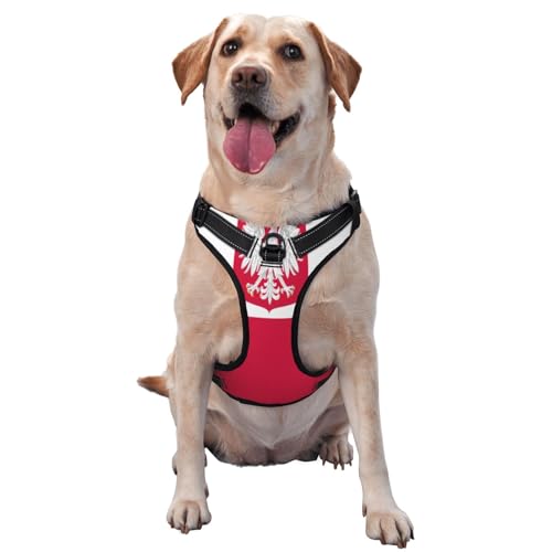 Flag of Poland Hundegeschirr für kleine, mittelgroße und große Hunde, verstellbare atmungsaktive Hundeweste mit Schnellverschluss-Schnallen Flag of Poland Hundegeschirr für kleine, mittelgroße und große Hunde, verstellbare atmungsaktive Hundeweste mit Schnellverschluss-Schnallen von HERTqwop