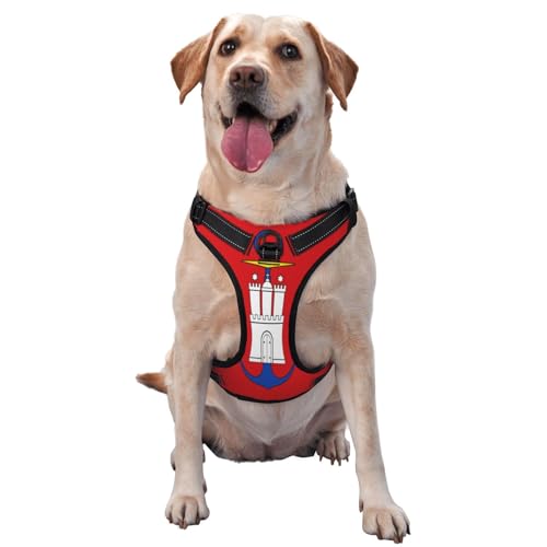 Hundegeschirr Hamburg Flagge für kleine, mittelgroße und große Hunde - Verstellbare, atmungsaktive Hundeweste mit Schnellverschluss-Schnallen Hundegeschirr Hamburg Flagge für kleine, mittelgroße und große Hunde - Verstellbare, atmungsaktive Hundeweste mit Schnellverschluss-Schnallen von HERTqwop