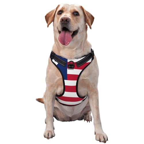 Hundegeschirr mit Liberianische Flagge, für kleine, mittelgroße und große Hunde, verstellbar, atmungsaktiv, mit Schnellverschluss-Schnallen Hundegeschirr mit Liberianische Flagge, für kleine, mittelgroße und große Hunde, verstellbar, atmungsaktiv, mit Schnellverschluss-Schnallen von HERTqwop