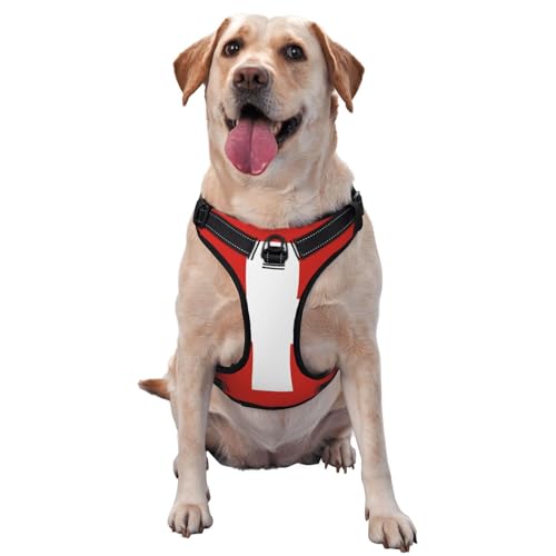 Hundegeschirr mit Schweizer Flagge, für kleine, mittelgroße und große Hunde, verstellbar, atmungsaktiv, mit Schnellverschluss-Schnallen Hundegeschirr mit Schweizer Flagge, für kleine, mittelgroße und große Hunde, verstellbar, atmungsaktiv, mit Schnellverschluss-Schnallen von HERTqwop