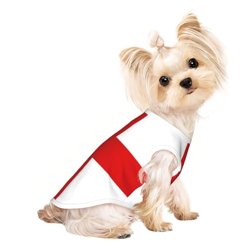Hundeshirt mit England-Flagge für kleine Hunde, weiche und atmungsaktive Katzen- und Hundekleidung, geeignet für kleine Haustiere von HERTqwop