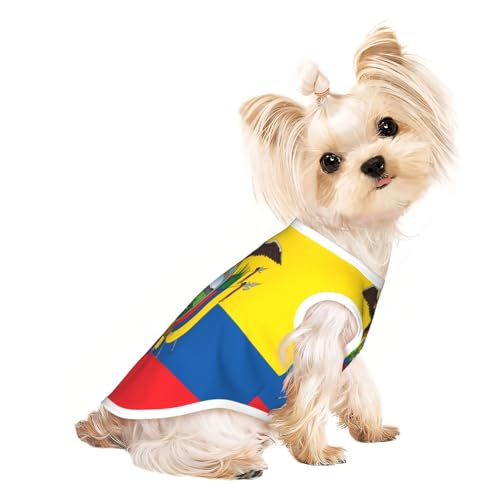 Hundeshirt mit Flagge von Ecuador für kleine Haustiere, weiche und atmungsaktive Katzen- und Hundekleidung, geeignet für kleine Haustiere von HERTqwop