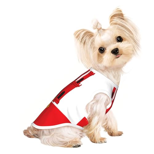 Hundeshirt mit Flagge von Gibraltar für kleine Hunde, weiche und atmungsaktive Katzen- und Hundekleidung, geeignet für kleine Haustiere von HERTqwop